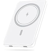 【2026極薄設計・MagSafe急速充電（8000mAh）】 モバイルバッテリー マグセーフ 最大出力20W 充電器 薄型 ワイヤレス充電 マグネット 軽量 小型 大容量 まぐせーふモバイルバッテリー 3台同時充電 Type-C入/出力 多重安全保