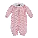 CarriageブティックBaby Girl Handスモック長袖Longall カラー: ピンク