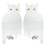 SMART フクロウ型 鳥よけ ホログラムガード 2枚入り 3Dホログラフィック効果 鈴の音 害鳥対策