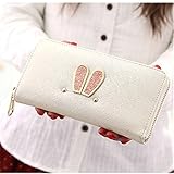 かわいいウサギロング女性の財布 (白)