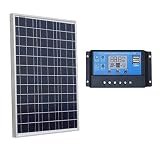 ECO-WORTHY LCD 12V/24V 20A コントローラー+12V 50Wソーラーパネル キット システム L02P50X-C20-1