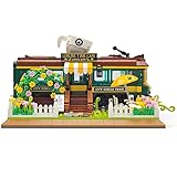 Menbis 1081ピース マイクロサイズ ビルディングブロック ステーション コーヒーショップ おもちゃ 建築 ストリートビュー 喫茶店 6mm幅のブロック