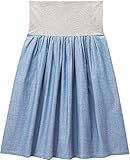 アビックス アルゴヴィア マタニティミモレ丈スカート L ライトブルー シャンブレー 365336