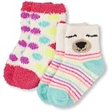 THE CHILDREN'S PLACE(ザ・チルドレンズプレイス) ベアストライプ&ポルカドットコージーミディソックス2パック スノー 小物くつ下・タイツ 2～3才【並行輸入】