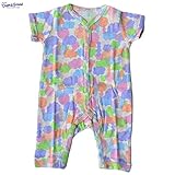 オーシャンアンドグラウンド｜ベビー肌着半袖ロンパース｜カラフルクラウド柄｜パープル