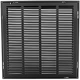 25 " x 25スチールReturnエアフィルタグリルfor 1 "フィルタ – Removable Face /ドア – HVACダクトカバー – フラットStamped面 – ブラック
