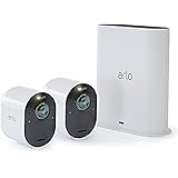 Arlo Ultra 2 スポットライトワイヤレスセキュリティカメラ 2台セット + スマートハブ/ネットワークカメラ/ワイヤフリー/Wi-Fi/防水/スマホ/屋外/Compatible with Alexa認定製品/Apple HomeKit対応 