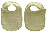 LifeWheel Baby Stripe Drool Bibs Infant Toddler Organic Cotton Feeding Bibs, Cream and Green, 0-5yrs