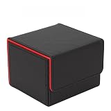 Venssu デッキケース トレカケース ストレージボックス 横入れ マグネット PU レザー 140枚「 各種 カードゲーム に使用可能 」スリーブ対応 (赤, M)