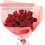 ［ビズフラワー］国産バラ50本花束 赤