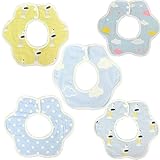 ベビー スタイ ビブ よだれかけ 6重ガーゼ コットン100％ 360度スタイ スナップ 5枚セット 26*29CM