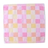 Domybest　ガーゼハンカチ　ベビー　 26cm * 25cm　コットンタオル　チェック柄　柔らかい　ベビーハンカチ　赤ちゃん　沐浴 授乳 出産お祝い 3色 (B)