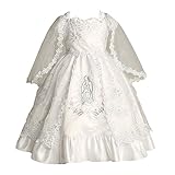 Angels Garment Baby Girlsホワイトサテン刺繍オーガンザ洗礼ドレス6 – 12 M