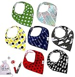 Premium Baby Bandana Drool Bibs with 3 Snaps by Ana Baby 100% Organic Cotton For Boys and Girls Free