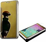 Samsung S8 ケース、SevenPanda Galaxy S8保護ケースラグジュアリーミラーミラー電話ケースメッキキラキラクリスタル透明な本薄型ラインストーンPC硬質アルミノンスリップアンチス