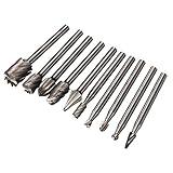 Flameer バールータビット（10本）　HSS　電動研削 研磨ヘッド　回転ファイル　彫刻機　木工ツール　耐久性