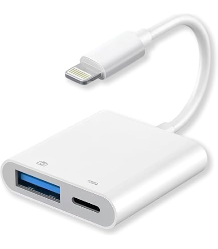 Amazon.co.jp: Apple Lightning - USBカメラアダプター 充電ポート付き