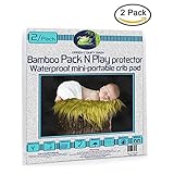 オーガニックバンブーbyグリーン快適なベビー防水3層mini-cribフィットシートPlaypenパッドカバー+ 6 " Deep。No化学、低刺激性、The Best Playardプロテクター P