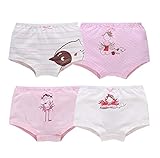 子供用下着4点セットラブリーコットンリトルガールズパンツ、身長100-110cm、D
