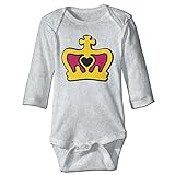 NINKI ベビー服 プリンセス クラウン 長袖 ロンパース 6ヶ月~24ヶ月 100%コットン 出産祝い Size 6 M グレー
