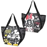 ( ミッキー )子供 トート 手提げ バッグ マザーズバッグ 女の子 Disney ディズニー ミッキー ミニー デニム風 バルーン型 キャラプリント 女児 キッズ ジュニア レディース