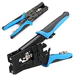 SODIAL 1本耐久性のある同軸圧縮クリンパツールBNC/RCA/FクリンプコネクタRG59/58/6ケーブルワイヤカッタ調整可能な圧着プライヤ