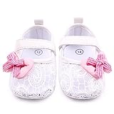 PUERI ファーストシューズ　歩行練習　ベビーシューズ キッズ 靴　女の子　ガールズ　蝶結び　可愛い　春夏秋に対応 (S, ホワイト)