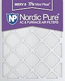 Nordic Pure 18 x 20 x 1 m8minipleat-6 Mini Pleat Merv 8 AC炉エアフィルタ、18インチx 20インチx 1インチ, 6パック