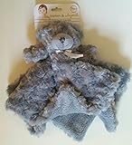 Blankets and Beyond Grey Teddy Beary Baby Lovey Security Nunu Blanket Rosette Swirl by Blankets and 