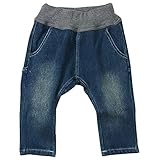 《H28年秋冬物》KICKY VILLAGE(キキイ ビレッジ) デニムニットウエスト切替長丈パンツ 110cm/ブルー NO.KV-15421