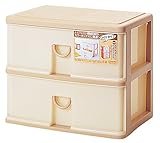 サンコープラスチック 小物収納2段 2ボックス エルピス 幅39×奥26.5×高32.2cm ウォーム