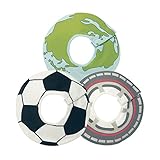 防水３６０度丸型スタイ ３柄セット 地球＆サッカー＆タイヤ