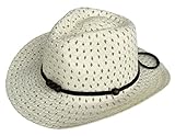 (ビグッド)Bigood 赤ちゃん ベビー 帽子 子供 ハット カウボーイハット ストローハット 麦わら帽子 つば広ハット キッズサンバイザー UVカット 日焼け防止（オフホワイト）