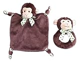 Bundle of 2 Bearington Baby Items - Super Soft Lil' Giggles Soft Ring Rattle and Wee Wiggles 7'' Mon