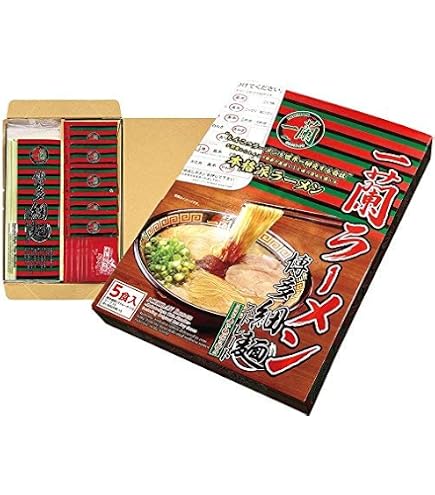 Amazon.co.jp: 一蘭ラーメン 博多細麺ストレート 5食入×2箱 : 食品