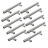T&B 食器棚 キャビネット 96mm 取手　ドア取っ手 プルハンドル ドアハンドル ドアプルハンドル 引き出し部品 テンレス鋼 6'' 10個セット シルバートーン