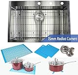 Cbath トップマウントキッチンシンク ドロップインキッチンシンク ステンレススチール製 幅33インチ 厚さ16ゲージのボウル ご家庭のリフォーム リノベーション リモデルに最適 完璧なシンクセット
