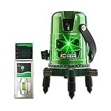 恒昌光電 5ライン グリーンレーザー墨出し器+受光器セット HCG08-5 4垂直・1水平 4方向大矩ライン レーザー墨出し器 フルライン測定器 LS-L5