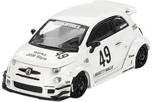MINI GT 1/64 アバルト 595 LB-WORKS x Abas Works ガラ ホワイト (左ハンドル) 完成品
