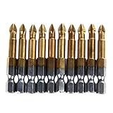 10ピースs2鋼1/4 "六角磁気アンチスリップ電動ドライバービット片面ph2 50ミリメートルパワーツールスクリュードライバービット