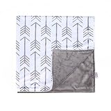 Towin Baby Arrow Minky Receiving Blanket, Grey 30x30 by TOWIN BABY