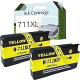 for HP 711XL 711 インクカートリッジと互換性があり、DESIGNJET T120 24/T120 610/T520 24/T520 36/T520 610/T520 914 プリンターに最適 2 yellow