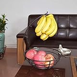 WENZHE フルーツ ラックボウルバスケボールバナナフックラック ドレイン 鉄、 3色、 42 * 27.5cm ( 色 : 白 )