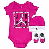 NIKE(ナイキ)エア・ジョーダン 0-6months ピンクフローラルJORDANJORDAN半袖ボディスーツ超豪華3点セット [並行輸入品]