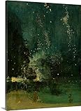 James ( 1834 – 1903 ) Whistlerプレミアムシックラップキャンバス壁アート印刷題名Nocturne inブラックand Gold , The Falling Rocket、c