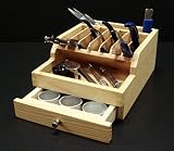 木製工具スタンド引出し付、工具、ヤットコ、プライヤー、小物などの整理に最適です。（12時までの注文で即日発送します。土、日、祝日は除く）