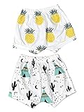 2pcs夏ベビーフルーツプリントコットンショーツハーレムパンツ0 – 4歳の古い カラー: ホワイト