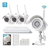 Zmodo All-in-One Wireless Outdoor Indoor Smart Home Security Camera 4CH NVR System 500GB Hard Drive 
