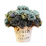 結婚式のための人工花/パーティーテーブル装飾- ピオニーローズ-青