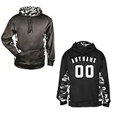 カスタム(名および/または数)ブラック大人用4 x l withホワイト迷彩サイドとinner-hoodie